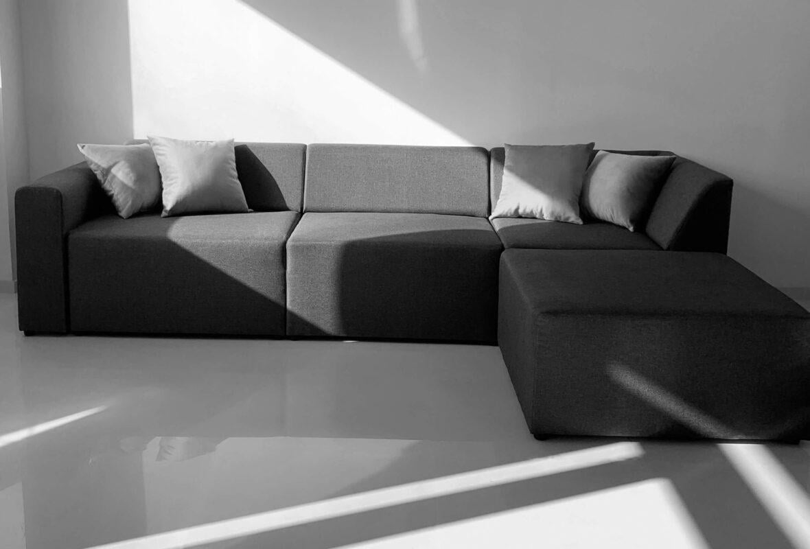 Диван угловой Шик Галичина Олаф 1 модульный Темно-серый (50242)