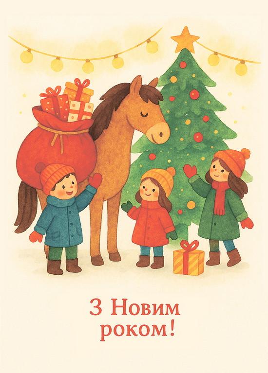 Листівка для посткросингу Кінь з мішком чудес (2827195823)