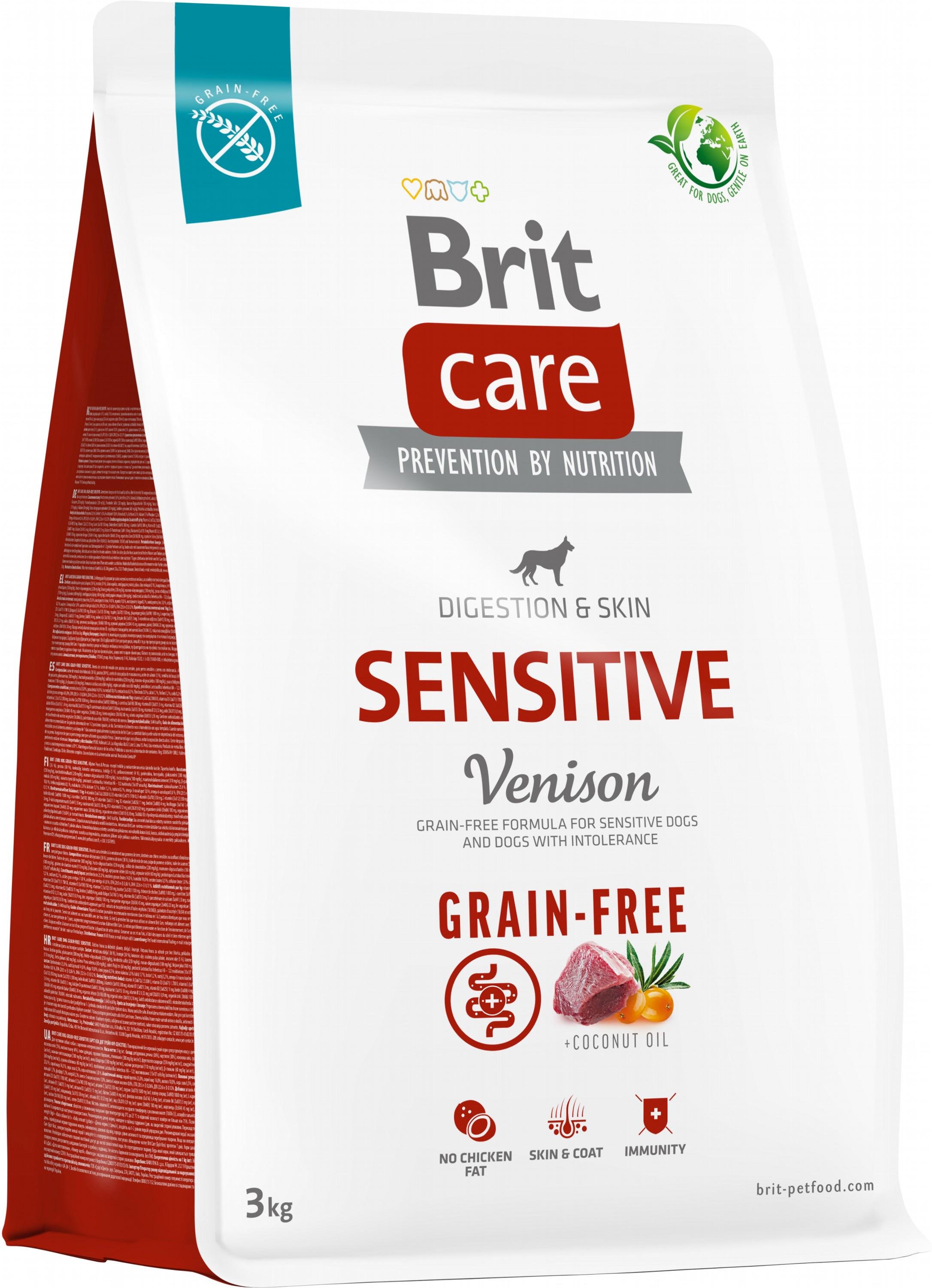Корм для собак із чутливим травленням Brit Care Dog Grain-free Sensitive з олениною беззерновий 3 кг (8595602559145)