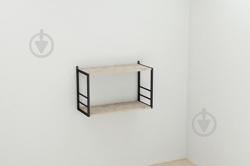 Книжная полка универсальная Ferrum-decor Стим 1 38x63x26 черный ДСП Дуб Шервуд 16мм (XK00020)