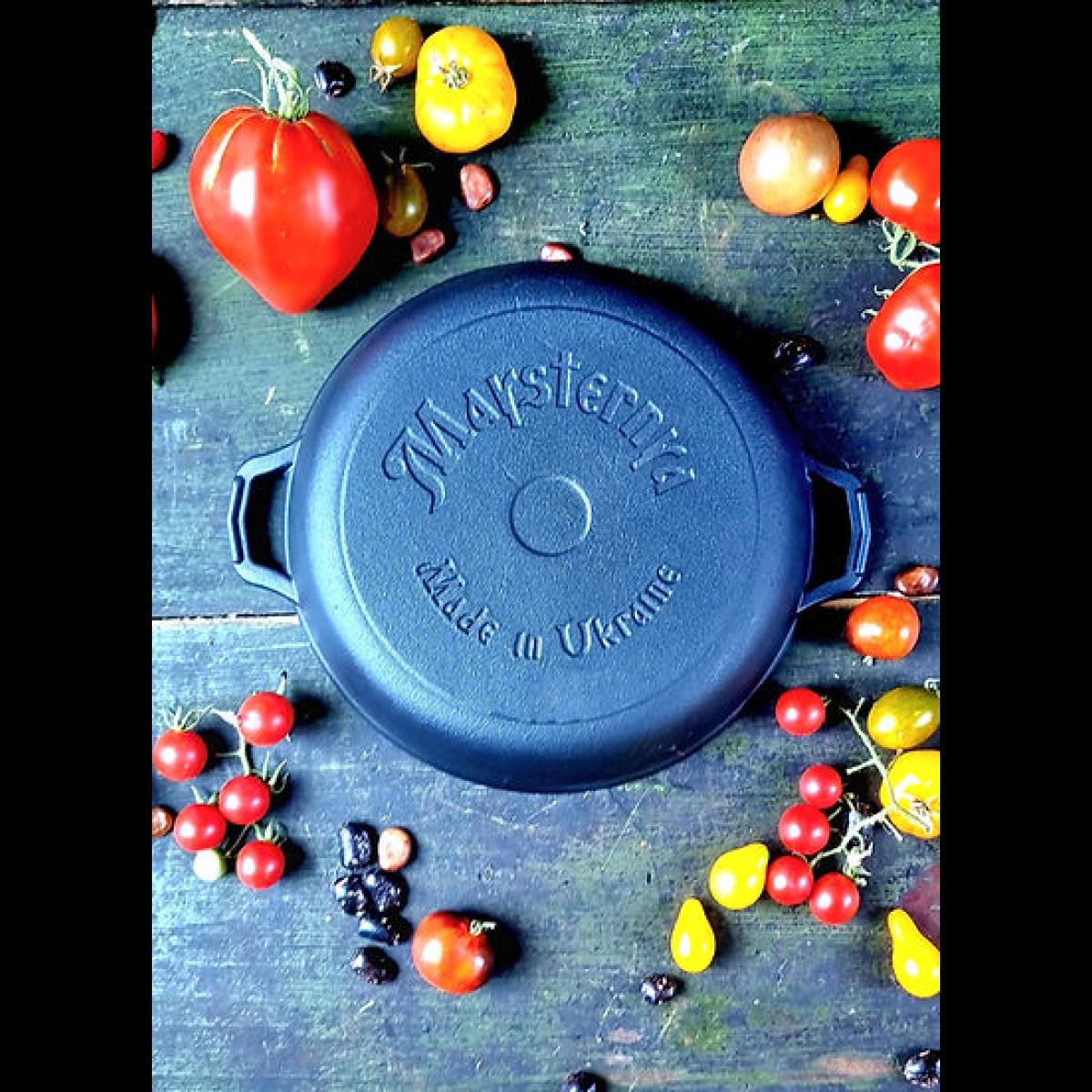 Кастрюля чугунная Maysternya со стеклянной крышкой и литыми ручками 6,0 л (T404С3) - фото 3 Кастрюля чугунная Maysternya со стеклянной крышкой и литыми ручками 6,0 л (T404С3) - фото 3