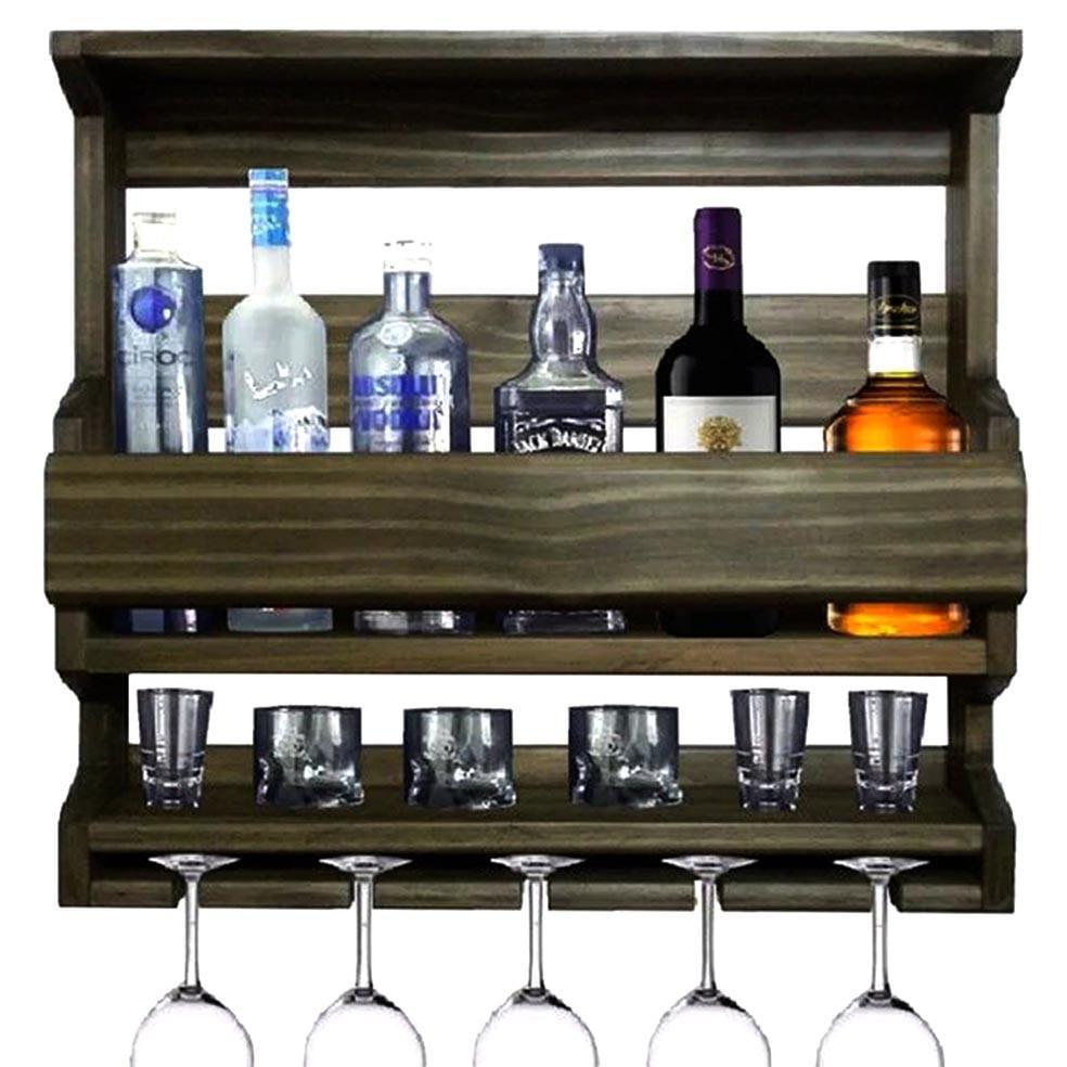 Полка для вина настенная из дерева Нобори Мокко (ПНК-014710)