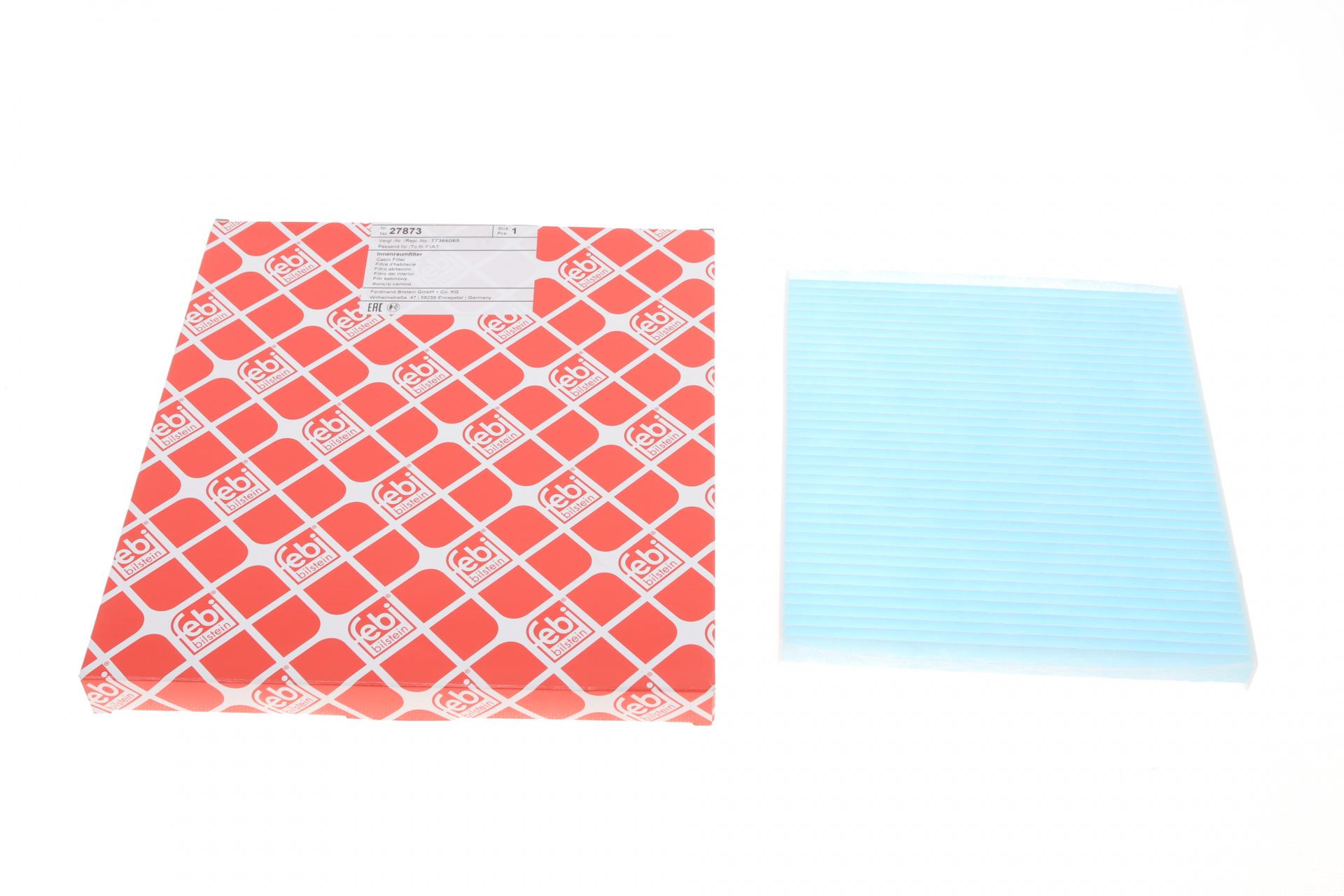 Фильтр салона FEBI BILSTEIN для Fiat Panda 1,1-1,4 JTD 95-/Ford Ka 1,2/1,3 TDCi 08-16- (27873)