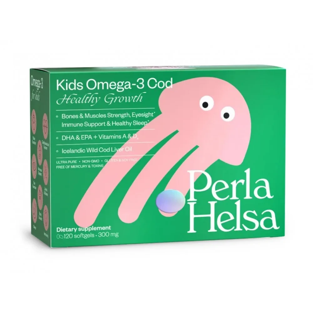 Диетическая добавка для детей Perla Helsa KIDS из Омега-3 Cod 120 капсул по 300 мг (1419) Диетическая добавка для детей Perla Helsa KIDS из Омега-3 Cod 120 капсул по 300 мг (1419)