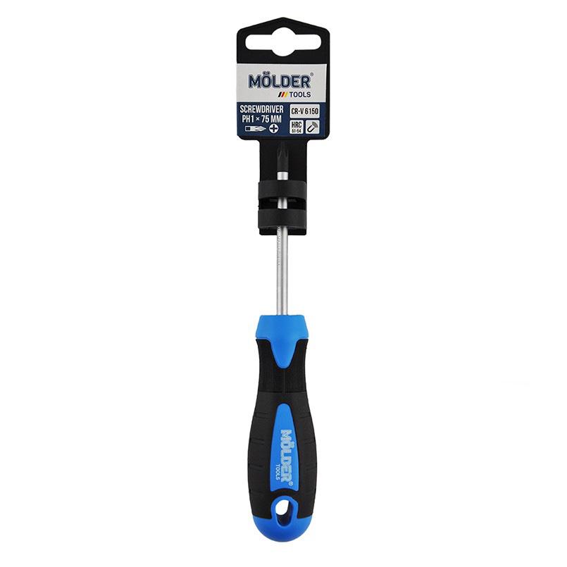 Отвертка крестовая Molder PH1x75 мм (MT32104)
