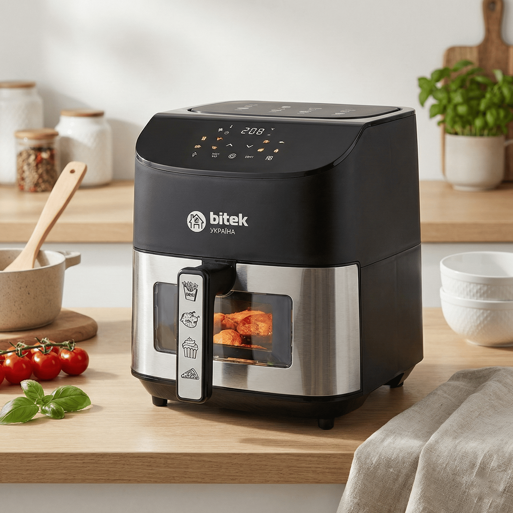 Фритюрница безмасляная аэрогриль Bitek 4200 Вт 10 л (2858276375)