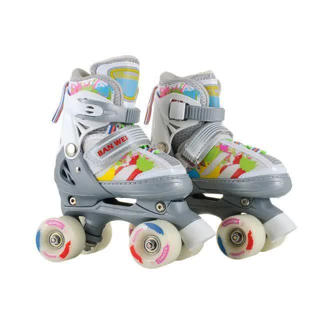 Ролики детские раздвижные на обувь Квады Baby Quad 0102 34 колеса PU р. 26-29 (32512435)