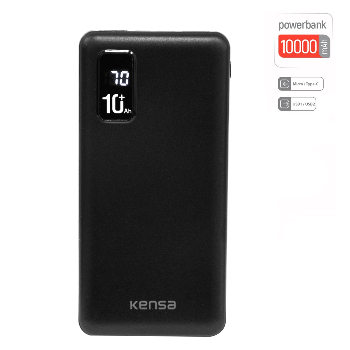 ᐉ Повербанк Kensa KP-64 10000 mAh 2,1 А Черный (1009656-Black) • Купить в  Киеве, Украине • Лучшая цена в Эпицентр