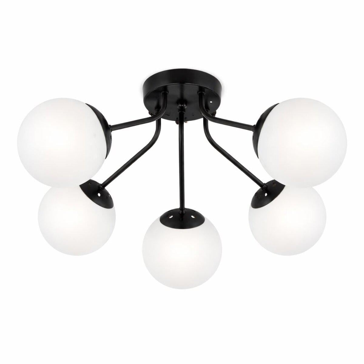 Люстра потолочная молекула Light House SRS-20556/5 BK WT белые плафоны Черный