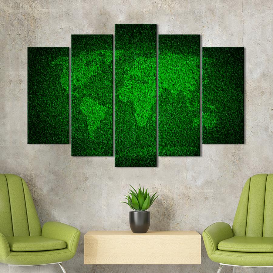 Картина карта Карта мира на яркой траве 137x85 см (A1362-5)