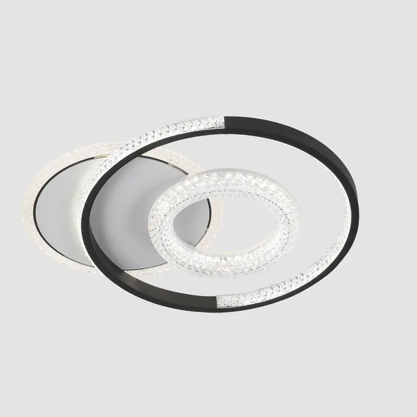 Люстра светодиодная Svet 74W круглая форма 3000К-6000К Черный/Белый (SC-8819-410*340 WH+BK)