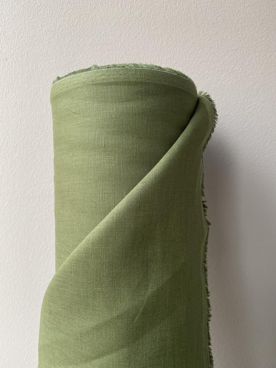 Ткань Linen Plus 100% лен Оливковый 372/054 - фото 3 Ткань Linen Plus 100% лен Оливковый 372/054 - фото 3