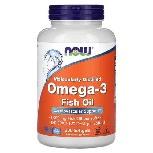 Омега-3 NOW Omega-3 180 EPA/120 DHA 200 softgels (NOW-01652) Омега-3 NOW Omega-3 180 EPA/120 DHA 200 softgels (NOW-01652)