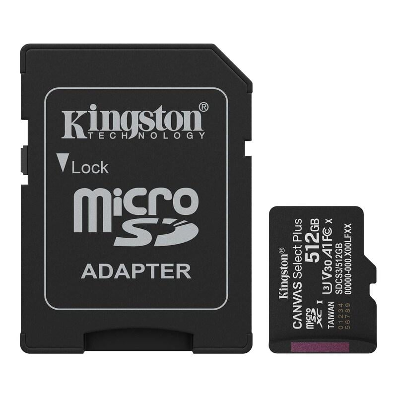 Карта памяти microSDXC Kingston Canvas Select Plus Gen3 512Gb class 10 А1 V30 (20284) Карта памяти microSDXC Kingston Canvas Select Plus Gen3 512Gb class 10 А1 V30 (20284)