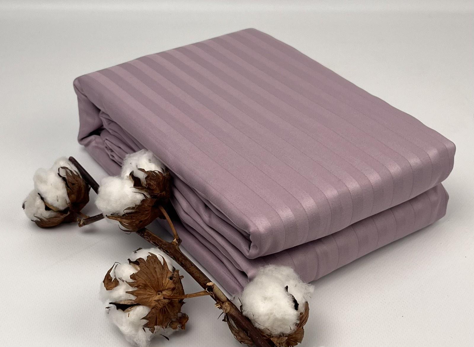 Простирадло Maison D'or Страйп-сатин 240x260 см з наволочками Murdum (CN28020)