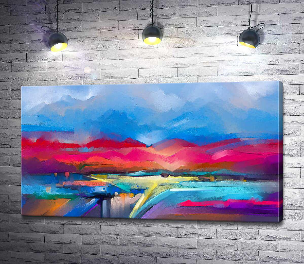 Картина ArtPoster Красочная абстракция природы на закате 50x28 см Модуль №1 (004089)