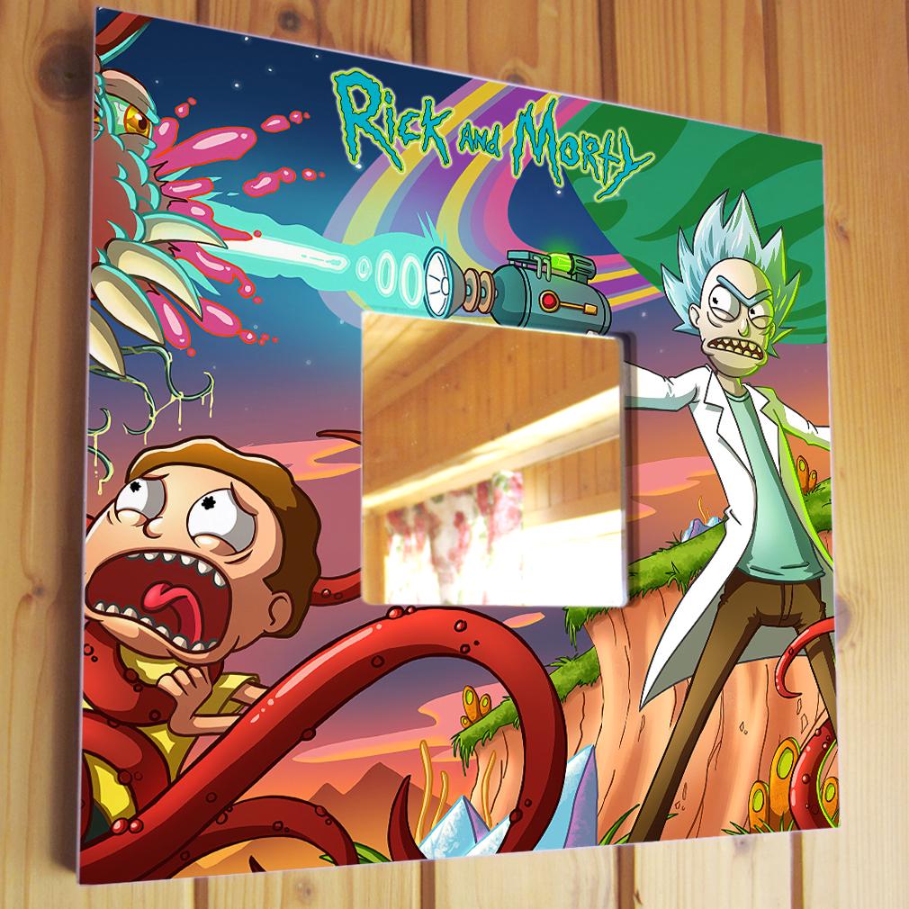 Зеркало с фото "Рик и Морти" 260х260 мм (M04326)