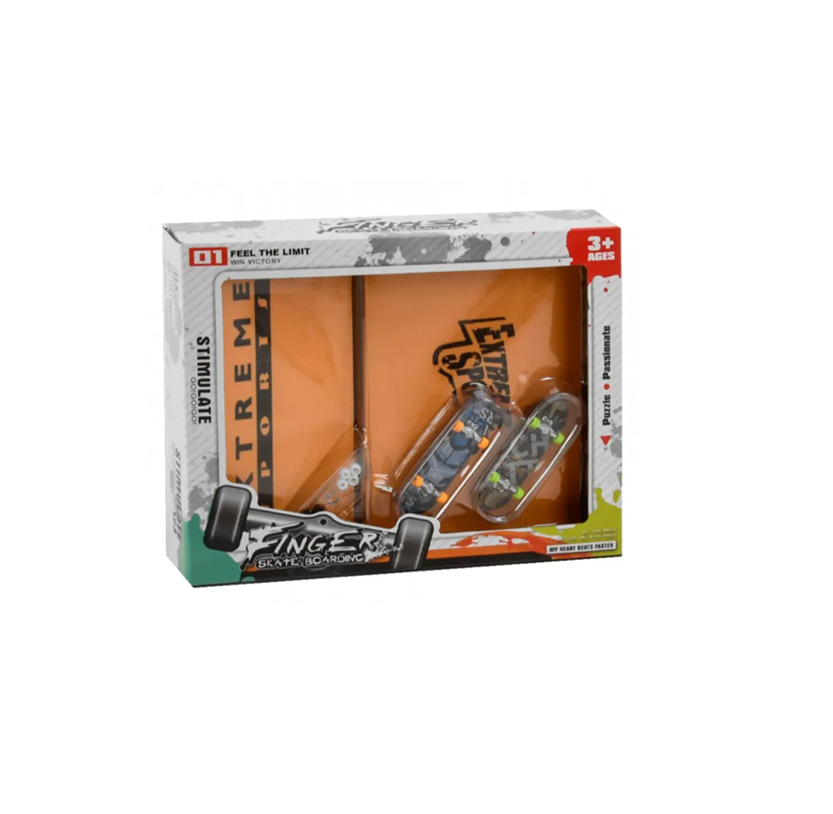 Набор фингерборд Skatepark fingerboard с трамплином и 2 скейта (504D)