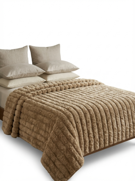 Плед L&M Шарпей 200x230 см Синій/Коричневий