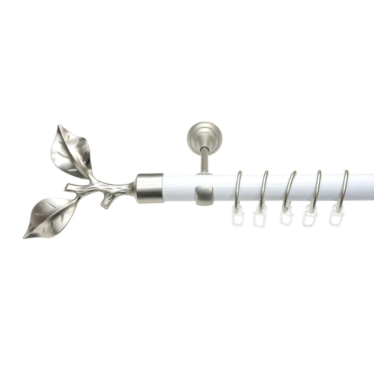 Карниз металевий Orvit Листок однорядний 25 мм 160 см Білий/Сатин (14580351)