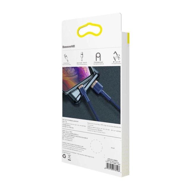 Кабель для быстрой зарядки BASEUS Cafule Cable USB to Lightning 2,4 A 1 м Gold/Blue (CALKLF-BV3) - фото 11