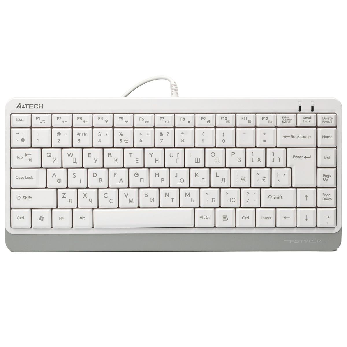 Клавиатура проводная A4Tech FK11 мембранная 86 клавиш ENG/UKR 1,5 м White (FK11 USB White)