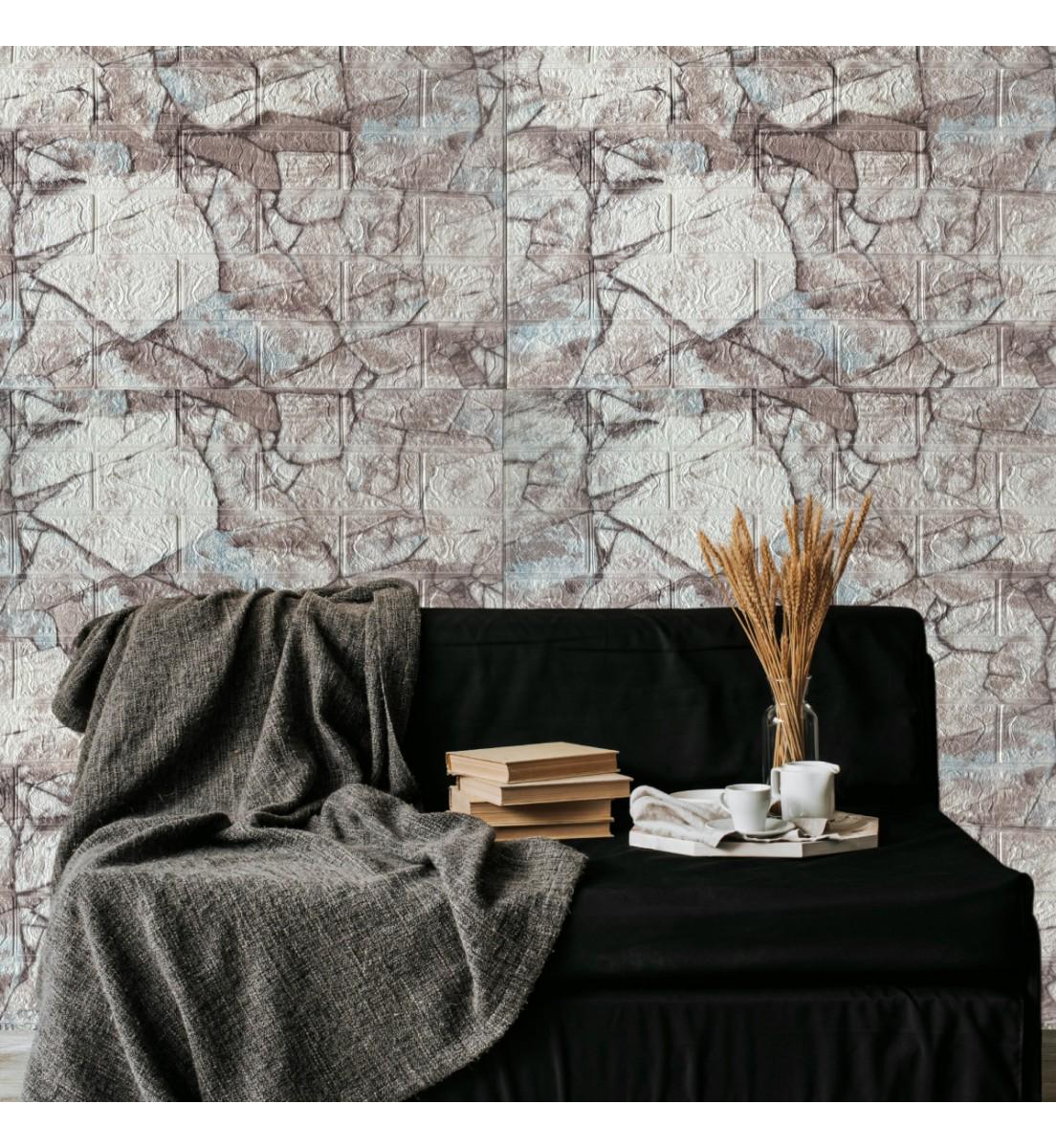 3D-панель самоклеящаяся под кирпич Королевский мрамор 700x770x3 мм (351-3) - фото 4 3D-панель самоклеящаяся под кирпич Королевский мрамор 700x770x3 мм (351-3) - фото 4