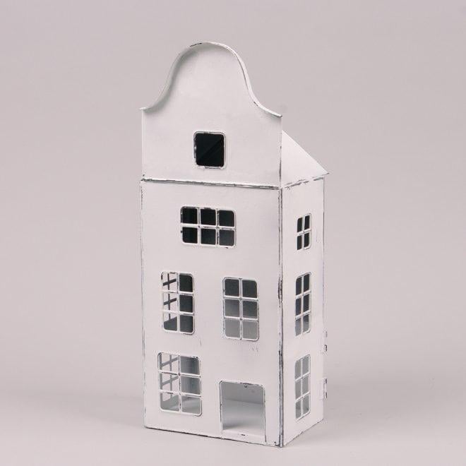 Свічник Flora Будиночок металевий 33 см Білий (39568) - фото 1