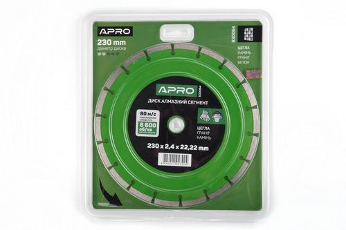 Диск отрезной по бетону Apro сегмент 16-18% 230х2,4х22,22 мм (830064)