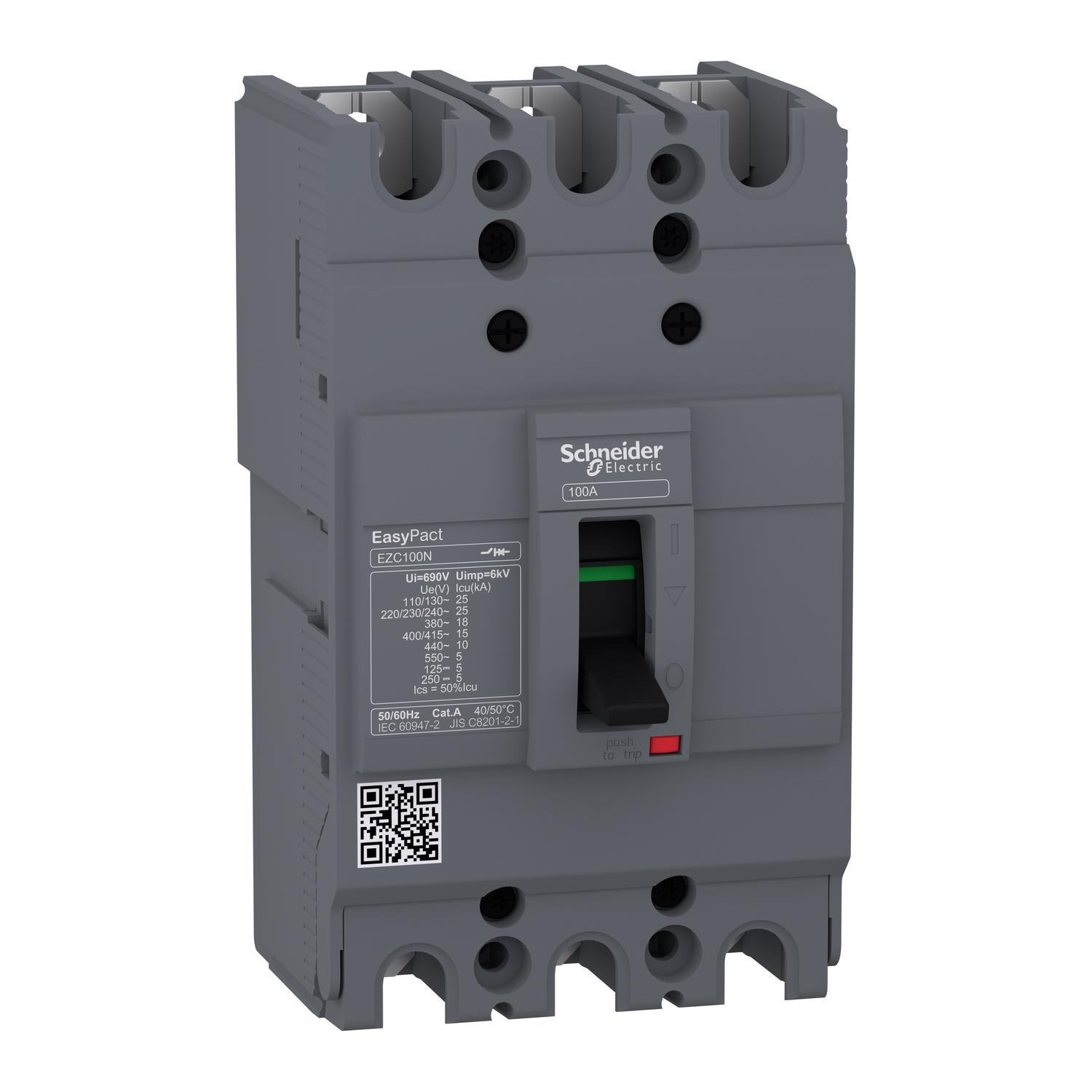 Автоматический выключатель Schneider Electric EASYPACT EZC100N 3P 63А 15кА с расцепителем TM-D (EZC100N3063)