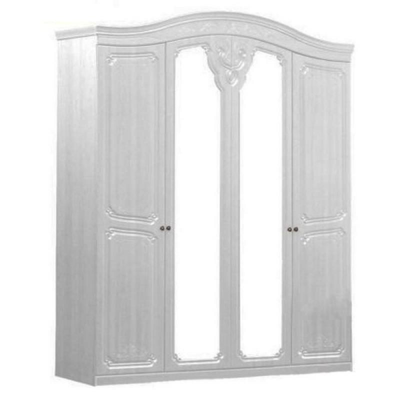 Распашной шкаф Світ Меблів Луиза 4Д в спальню 1796x580x2330 из ДСП/МДФ цвет Белое золото