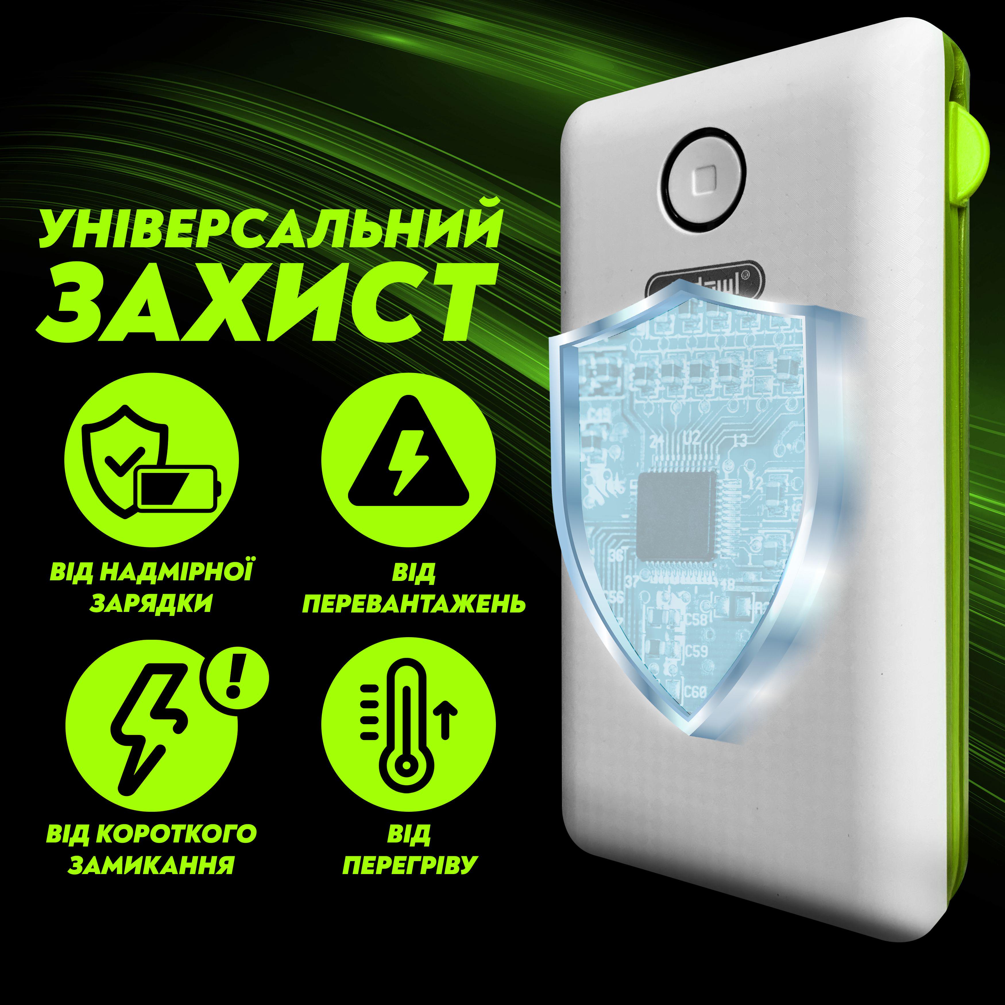 Повербанк Andowl Q-T70 быстрая зарядка/переходник для роутера 20000 mAh QC3.0 Белый/Зеленый (cee836b5) - фото 4