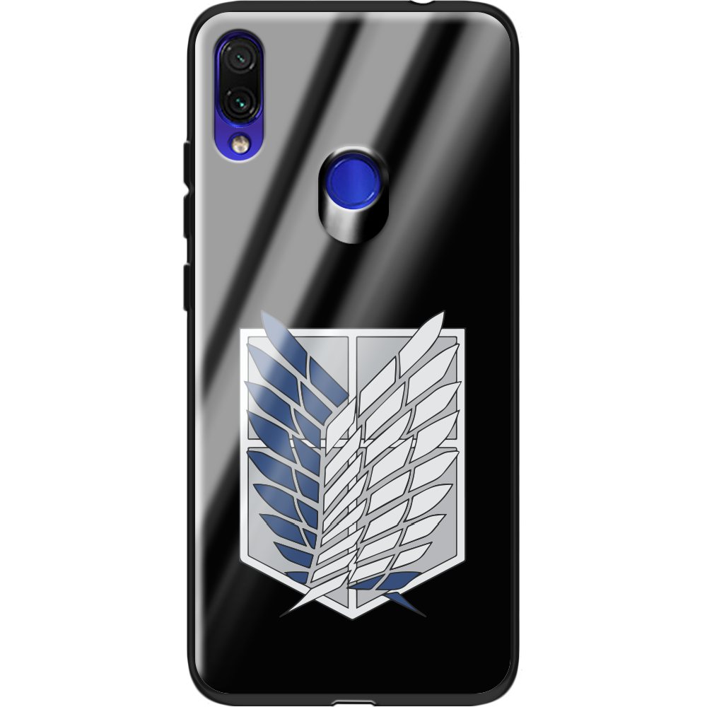 Чехол Boxface Xiaomi Redmi Note 7 Атака Титанов Крылья Свободы Черный силикон со стеклом (36202-bk88-37748)