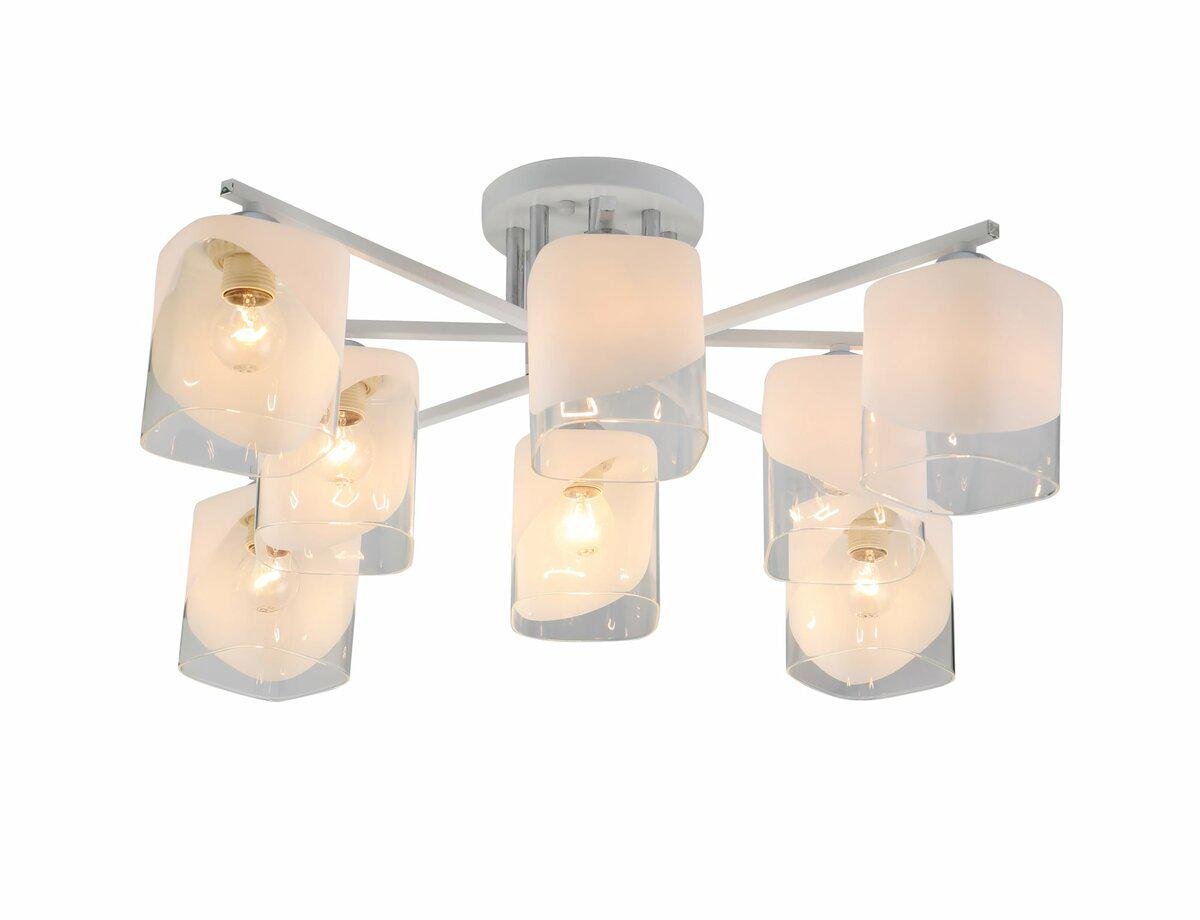 Люстра стельова Lighthouse SRS-19720/8 Matte White/CR Білий/Хром/Прозорий