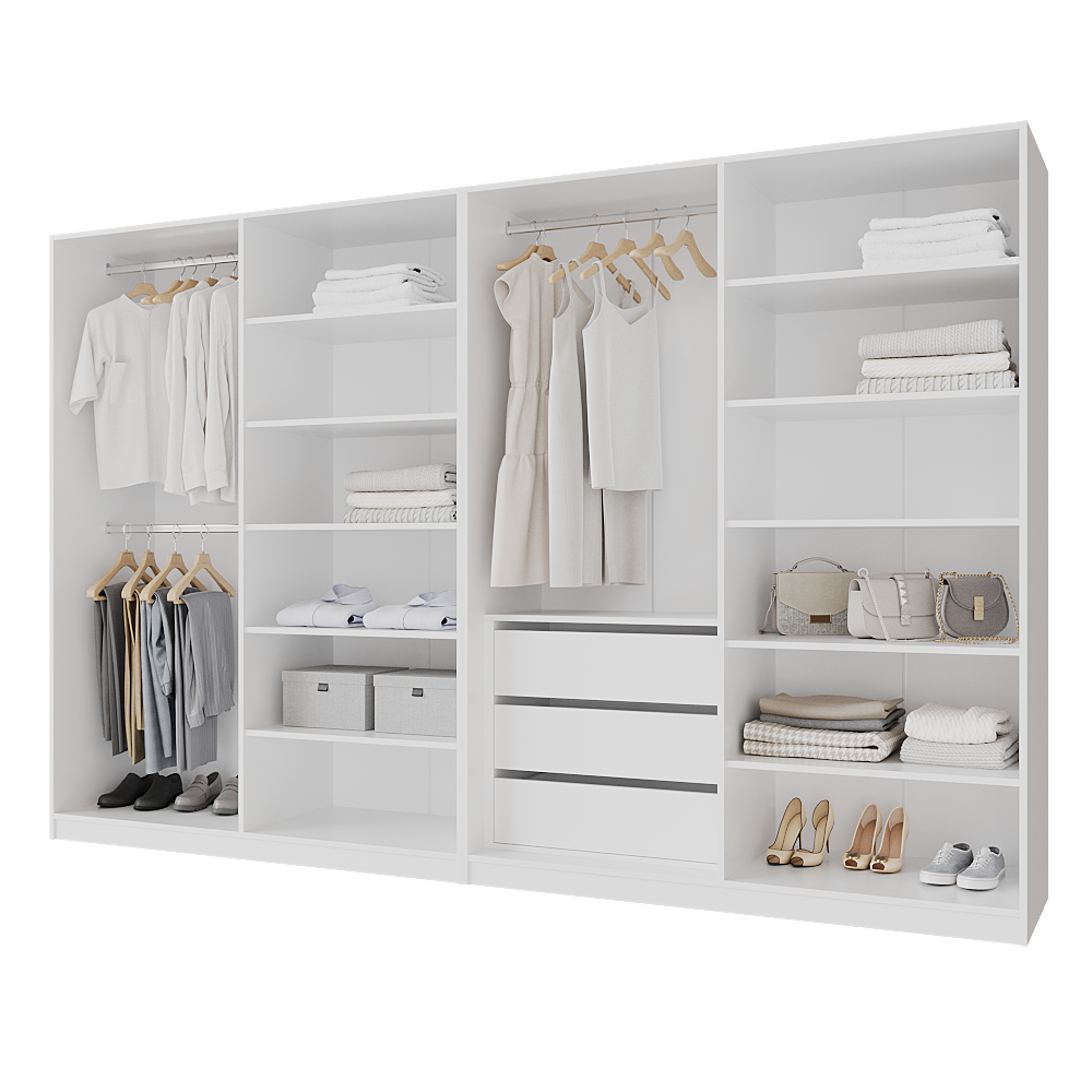 Шафа розпашна з тумбою Меблітренд Чиназес ЧиТ-3200 3200х500х2050 мм Білий (27287315) - фото 3 Шафа розпашна з тумбою Меблітренд Чиназес ЧиТ-3200 3200х500х2050 мм Білий (27287315) - фото 3