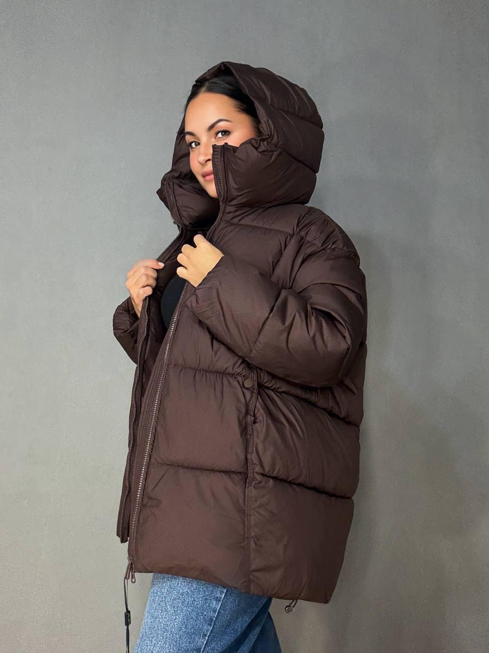 Куртка женская LADY YEP 10036 парка пуф оверсайз с капюшоном р. 44 Коричневый (5580) Куртка женская LADY YEP 10036 парка пуф оверсайз с капюшоном р. 44 Коричневый (5580)