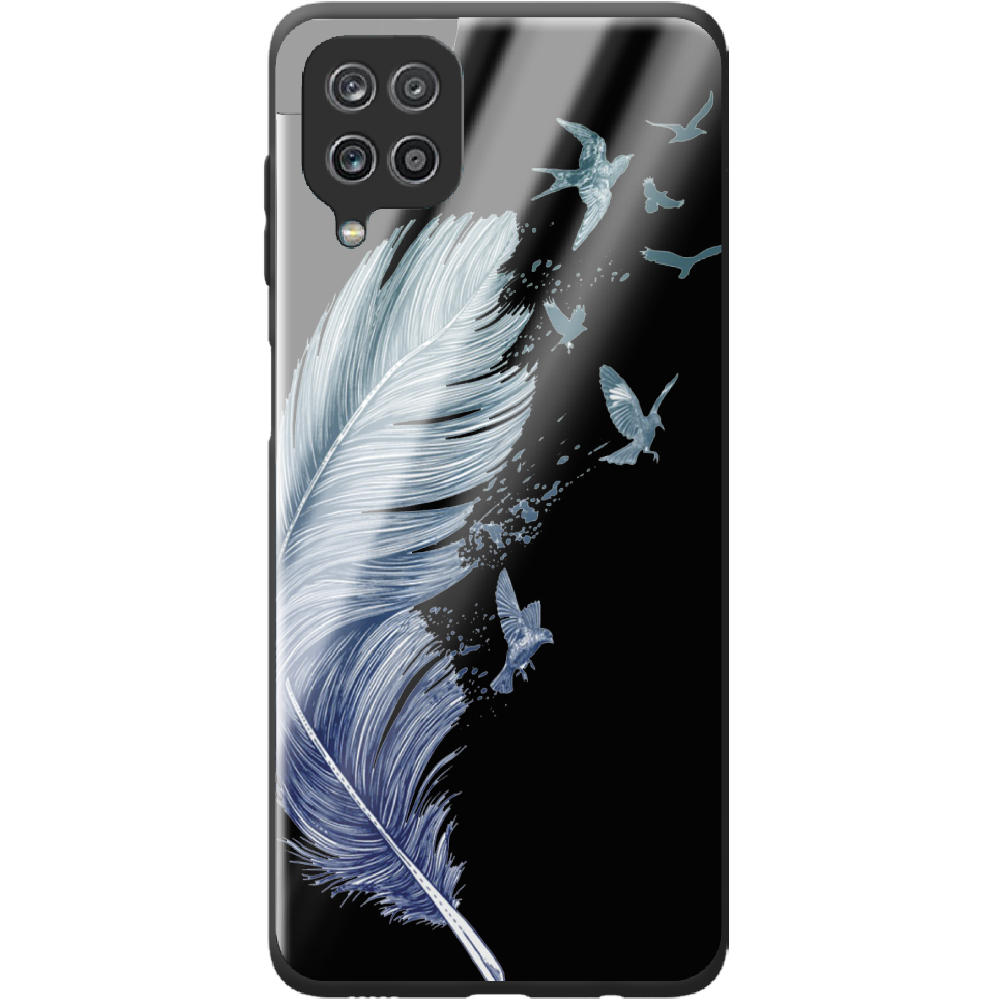 Чехол BoxFace Samsung M325F Galaxy M32 Feather Черный силикон со стеклом (42962-cc38-44203)