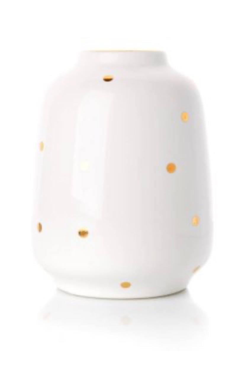 Ваза керамическая Белый/Золотой (AWN-00439)