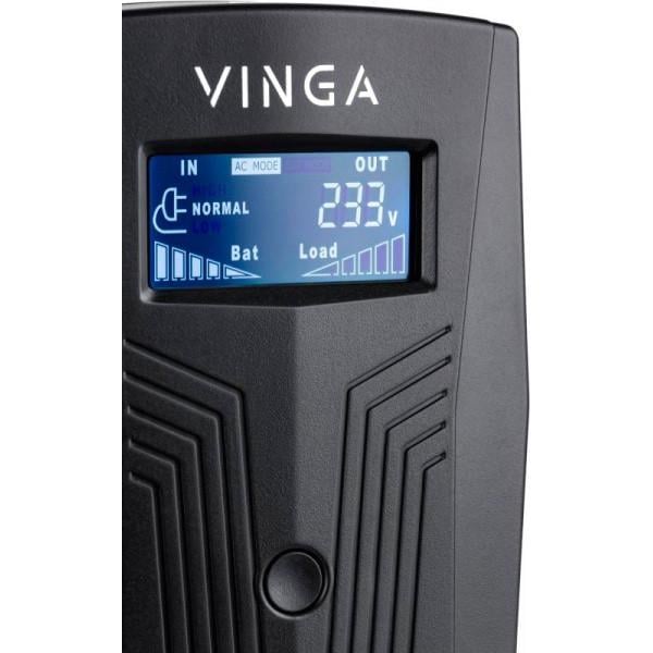 Джерело безперебійного живлення Vinga LCD 800VA plastic case (VPC-800P) - фото 2