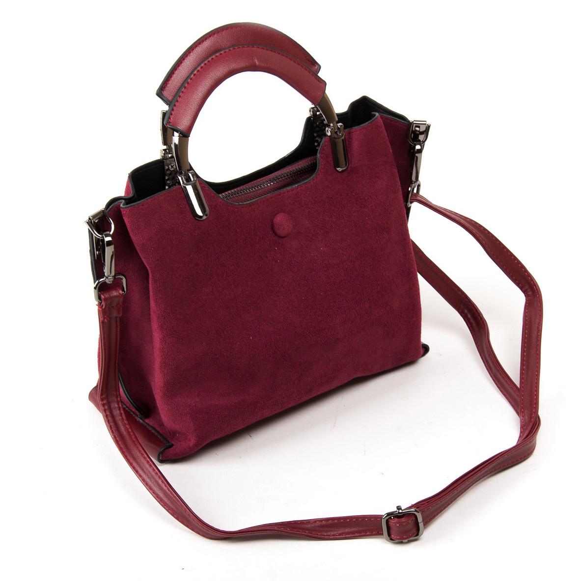 Женская модельная сумка из замша Fashion 3807 Бордовый - фото 2