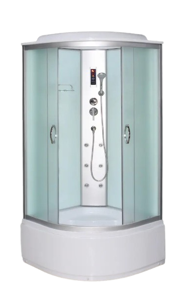 Душевой бокс KO&PO полукруглый с гидромассажем и электроникой поддон 40 см матовое стекло раздвижная дверь 90х90х215 см (C14509) - фото 3 Душевой бокс KO&PO полукруглый с гидромассажем и электроникой поддон 40 см матовое стекло раздвижная дверь 90х90х215 см (C14509) - фото 3