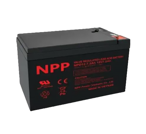 Акумулятор гелевий NPP NP12-7,2 12V 7,2 Ah Чорний