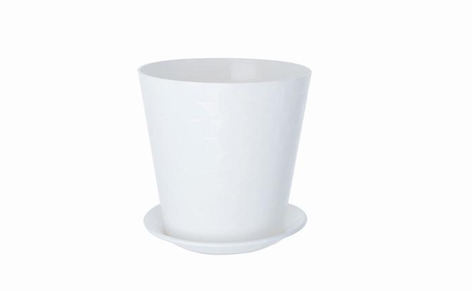 Горщик для квітів Form-Plastic Діамант Петіт круглий 1,1 л 13х13 см Білий