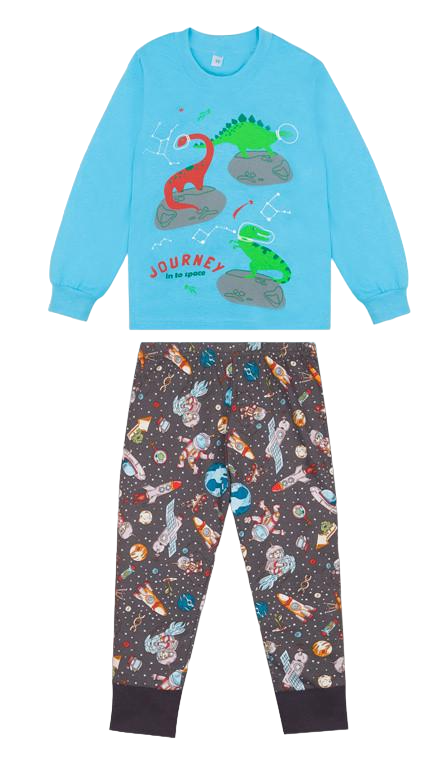 Піжама дитяча бавовняна тонка літня для хлопчика Gabbi РGМ-21-1 104 см Бірюзовий (12791)