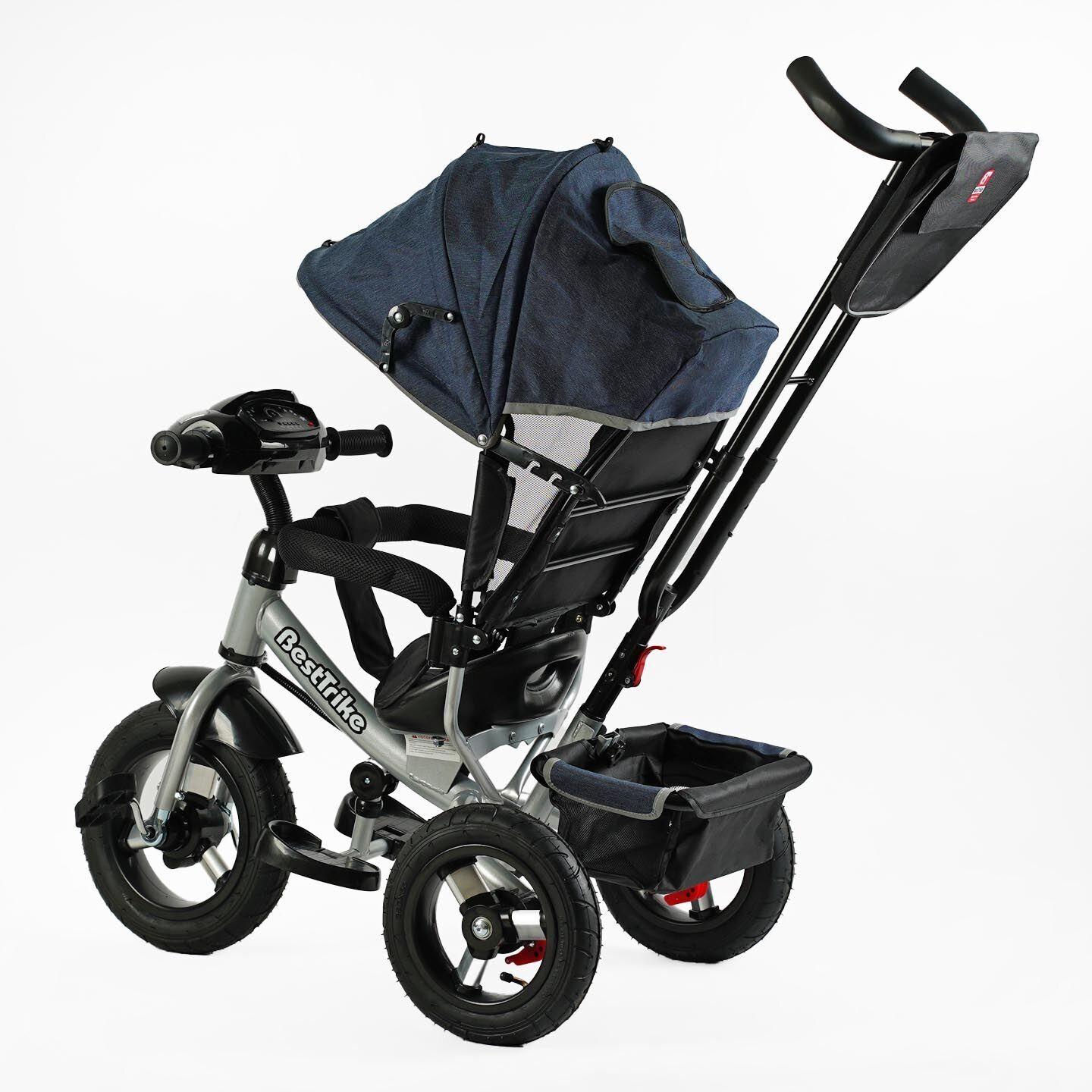 Велосипед детский трехколесный Best Trike 3390 надувные/фара с USB/пультом/родительской ручкой Синий (32-068) - фото 3 Велосипед детский трехколесный Best Trike 3390 надувные/фара с USB/пультом/родительской ручкой Синий (32-068) - фото 3
