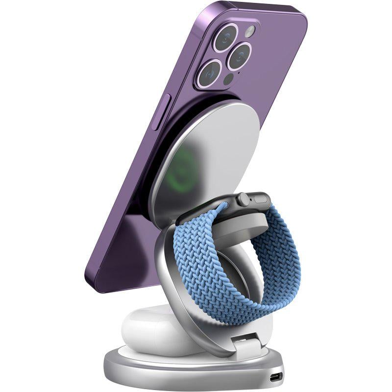 Зарядний пристрій бездротовий Gelius Foldy GP-WC011 3в1 15W White (99367) - фото 8 Зарядний пристрій бездротовий Gelius Foldy GP-WC011 3в1 15W White (99367) - фото 8