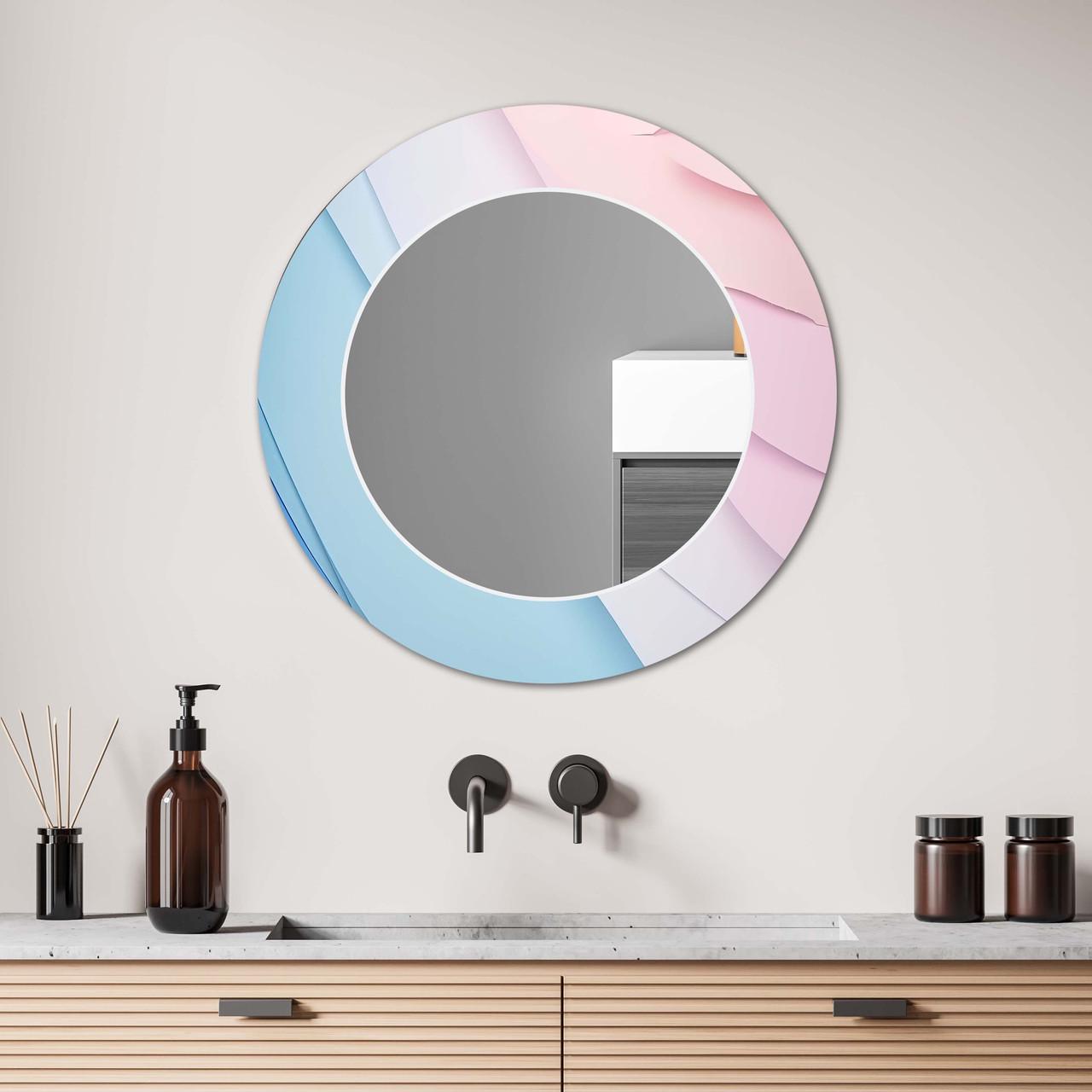 Зеркало на стену NovellaPrint с рисунком волны круглое 50 см (2017.1)