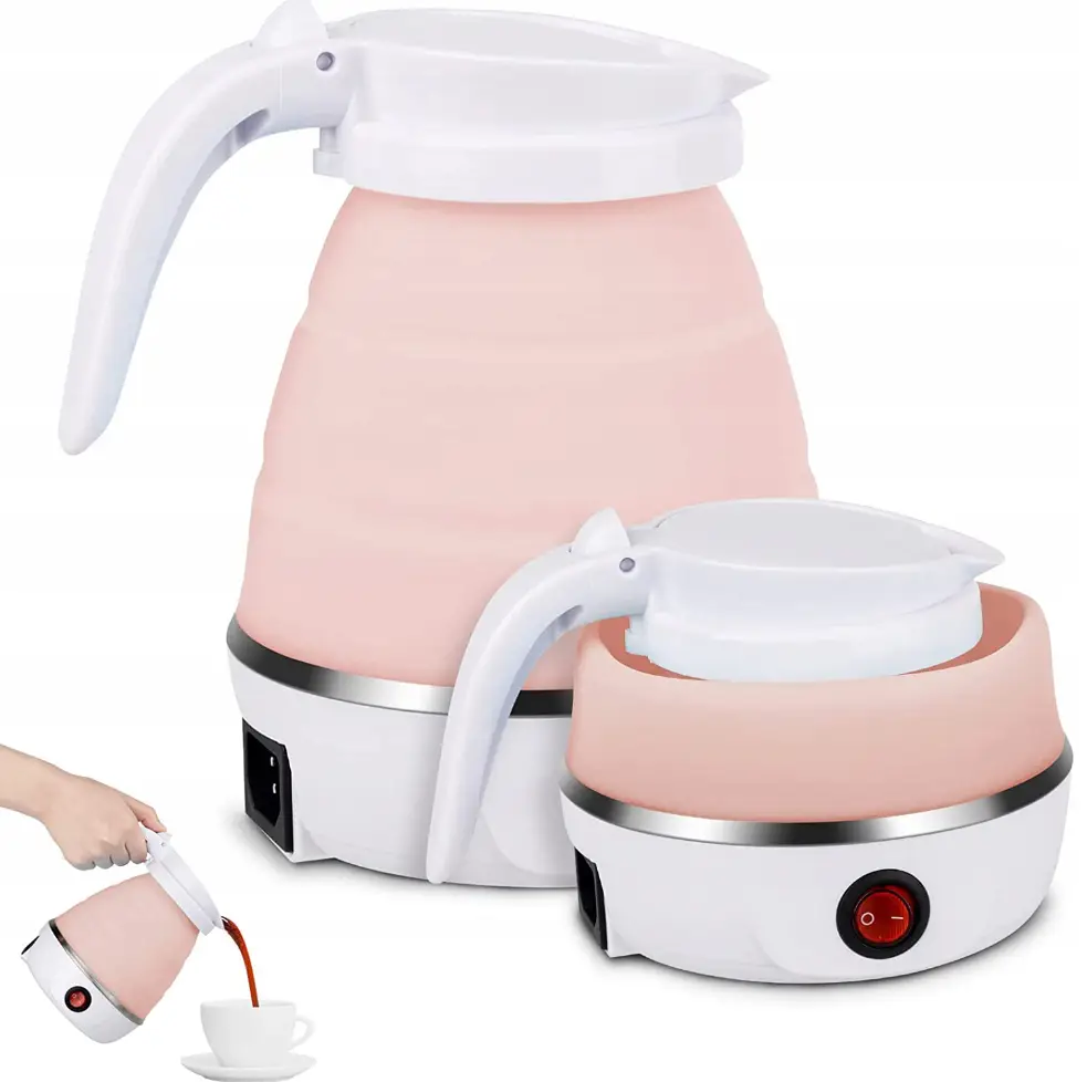 Електрочайник Travel Electric Kettle YS-2008 0,6 л 600W 220V Рожевий (2762) - фото 4