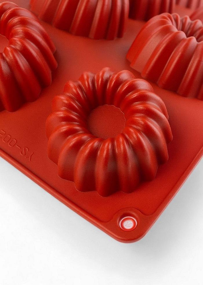 Форма силіконова One Chef для випічки Профі Мафін d 5,9 см h 3 см на 8 осередків Червоний - фото 2 Форма силіконова One Chef для випічки Профі Мафін d 5,9 см h 3 см на 8 осередків Червоний - фото 2