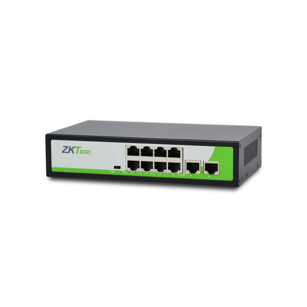 Комутатор PoE-ZKTeco ZK-PoE82N-120W з 8 портами PoE